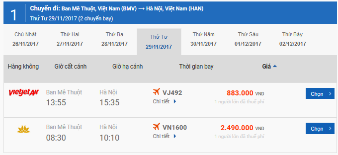 Vé máy bay giá rẻ Buôn Mê Thuột đi Nam Định