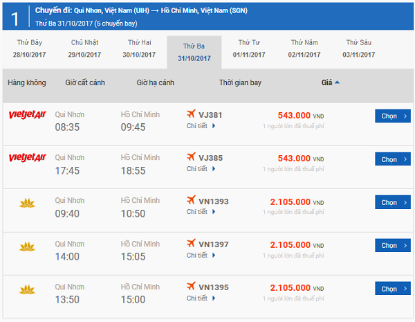 Vé máy bay giá rẻ Quy Nhơn đi Đồng Nai
