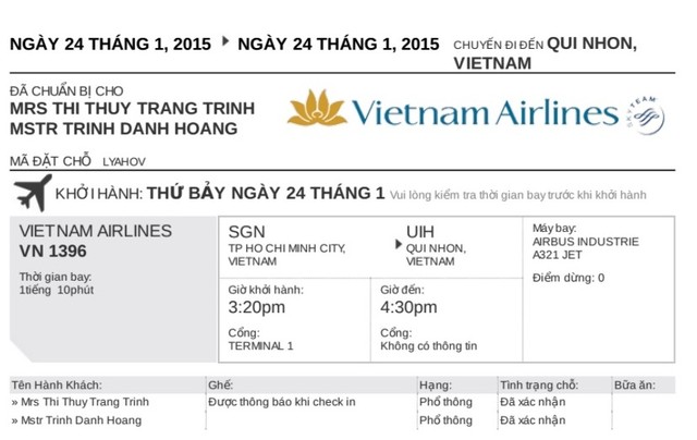 Đại lý vé máy bay giá rẻ tại huyện Tân Lạc của Vietnam Airlines