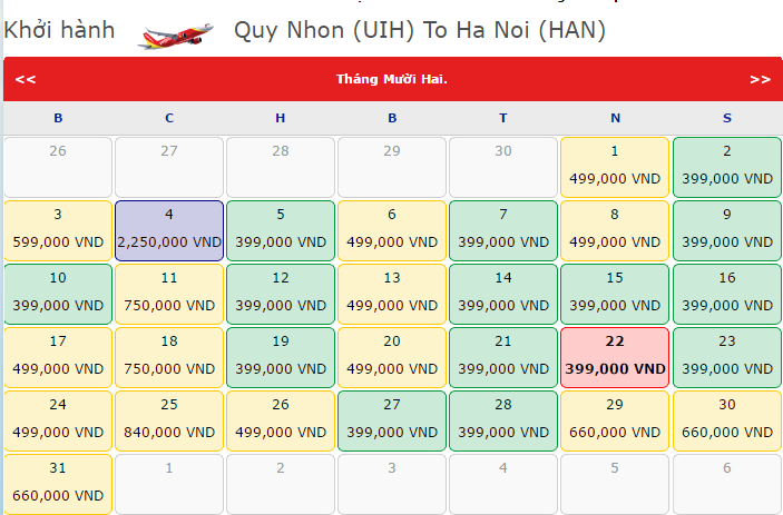 Vé máy bay giá rẻ Quy Nhơn đi Hải Phòng của Vietjetair