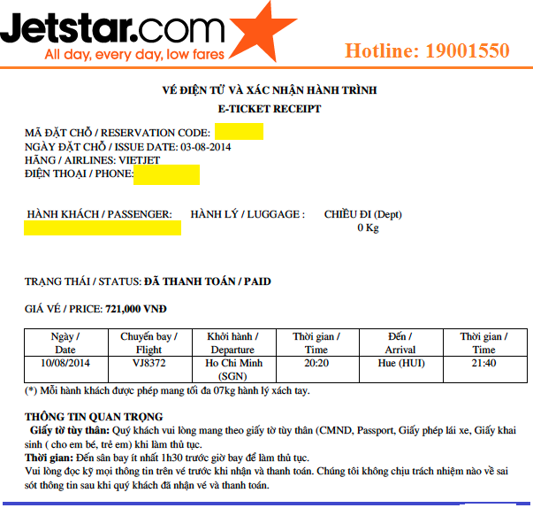 Đại lý vé máy bay giá rẻ tại huyện Khánh Sơn của Jetstar