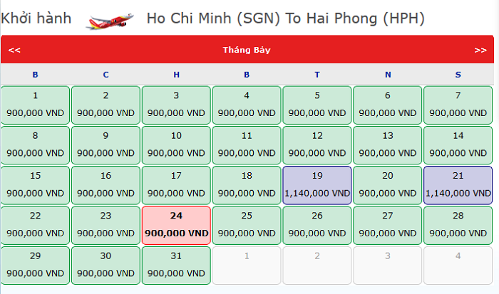 Vé máy bay giá rẻ Sài Gòn Hải Phòng tháng 7