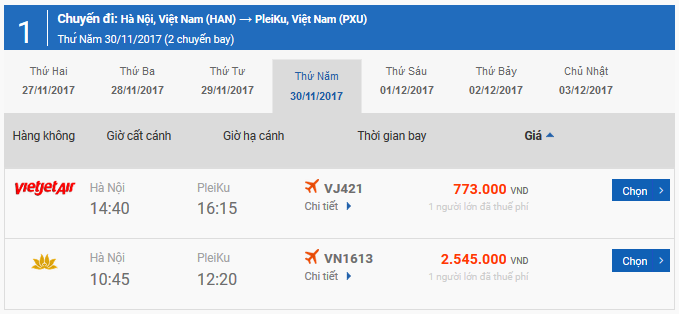 Vé máy bay giá rẻ Hà Nội đi Kon Tum