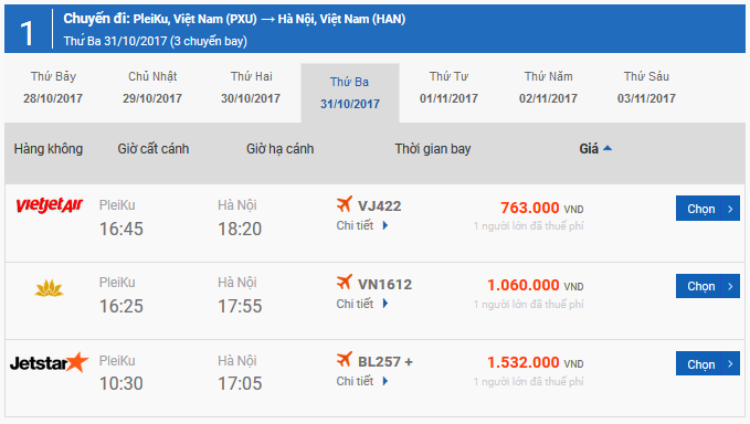 Vé máy bay giá rẻ Pleiku đi Nam Định