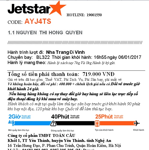 Đại lý vé máy bay giá rẻ tại Nghệ An của Jetstar