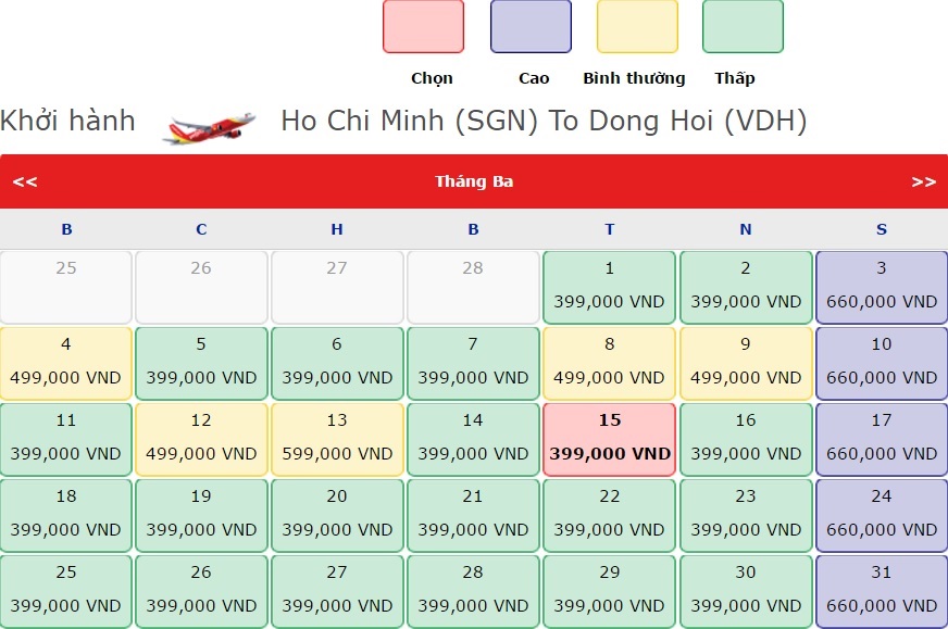 Vé máy bay giá rẻ Quy Nhơn đi Đồng Hới của Vietjet Air